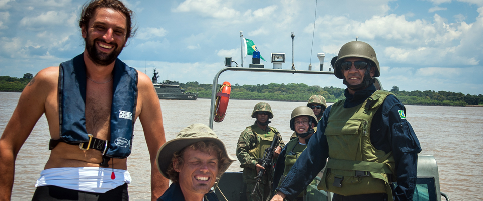 Anton and Mark with the Brazilian marines