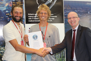 Mark and Anton receive their Guinness World Record Certificate at the British Embassy in Brazil