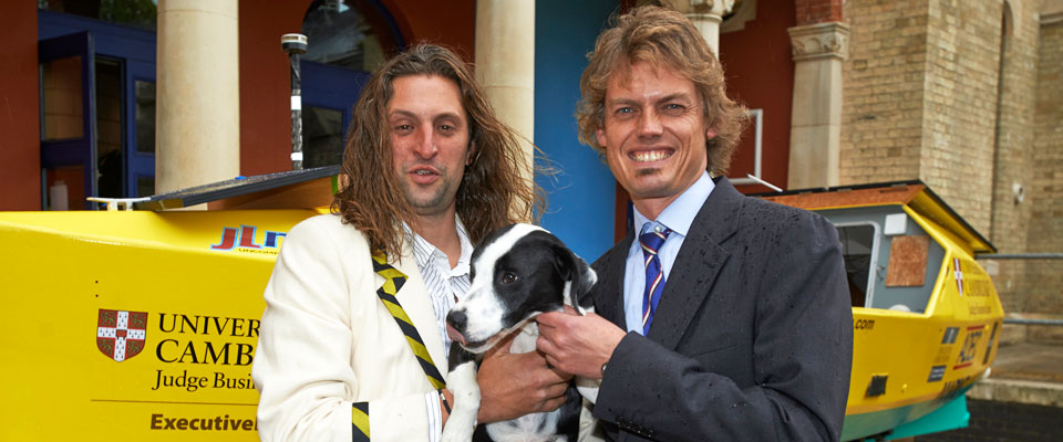 Anton and Mark with Anton's dog Milo